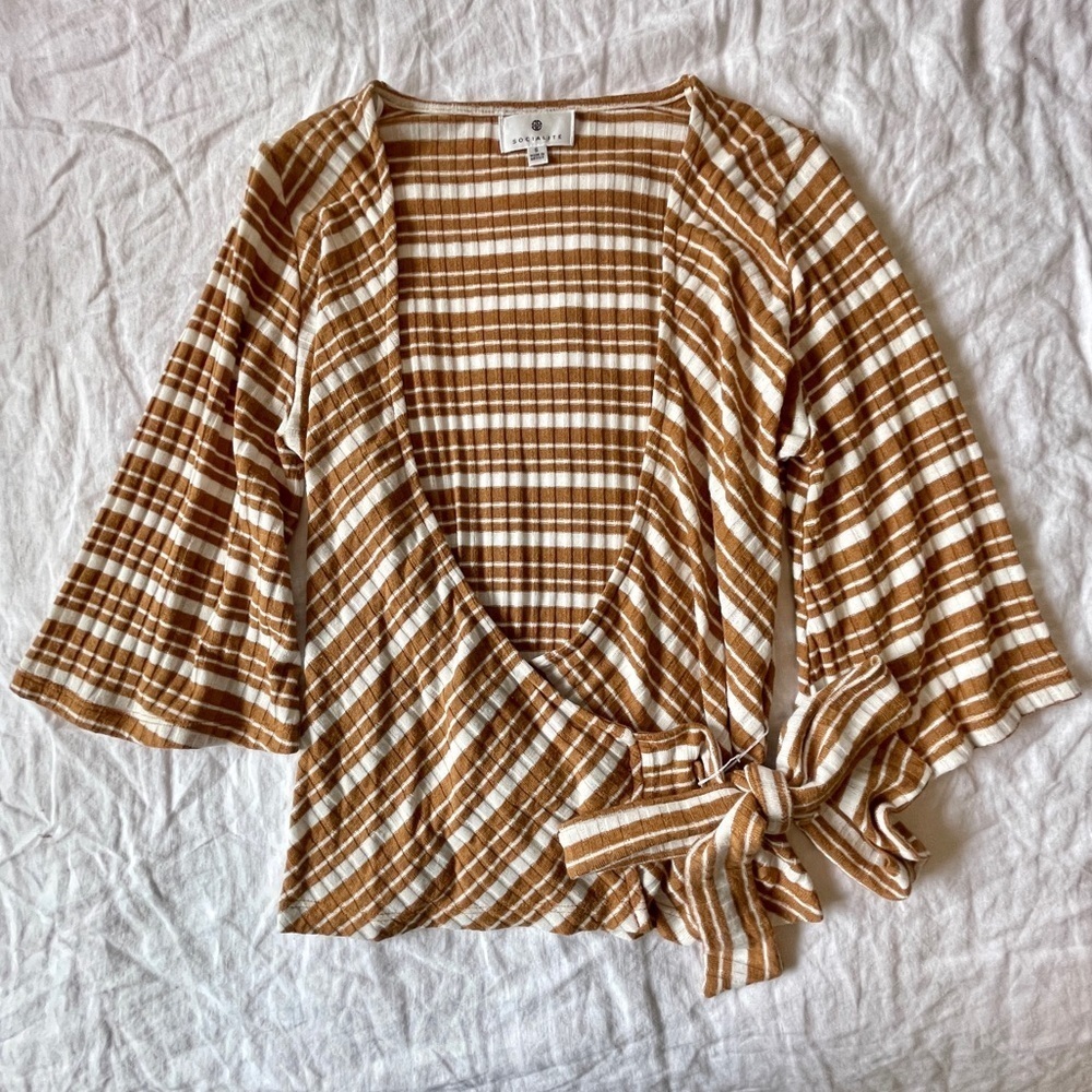 Socialite Ribbed Wrap Top - Picture 6 of 11